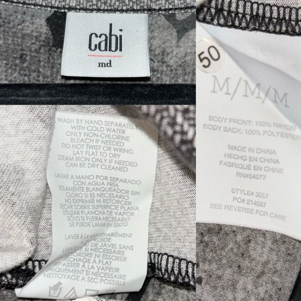Cabi #3057 Tango Floral Drape Tank black,white,gray floral Woman's Size Medium - Picture 16 of 16